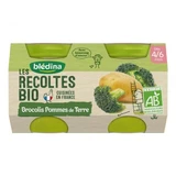 Blédina potjes broccoli en aardappelen Les Récoltes Bio van 4 tot 6 maanden 2x130g