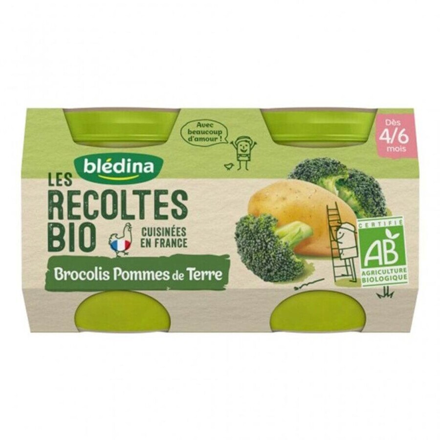 Blédina Gläser Brokkoli und Kartoffeln Les Récoltes Bio von 4 bis 6 Monate 2x130g