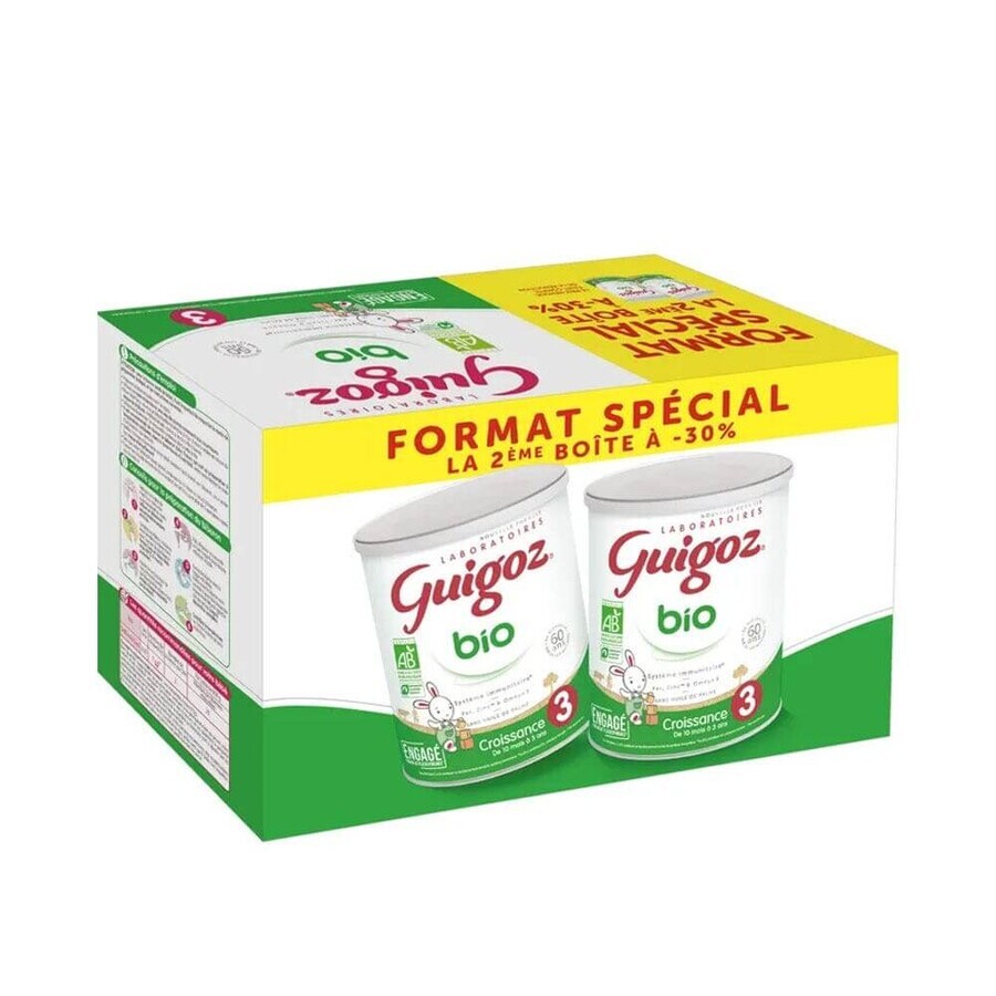 Cumpără Guigoz Organic Lait De Croissance En Poudre 3 Format Spécial De 10 Mois À 3 Ans 2x800g Guigoz Organic Lait De Croissance En Poudre 3 Format Spécial De 10 Mois À 3 Ans 2x800g