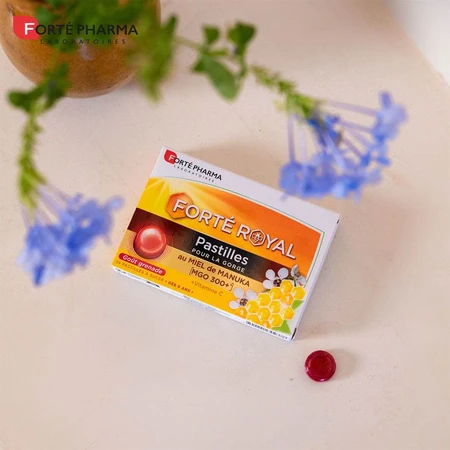 Forté Pharma Forté Royal Throat Lutschtabletten mit Manuka-Honig-Granatapfel-Geschmack 24 Lutschtabletten