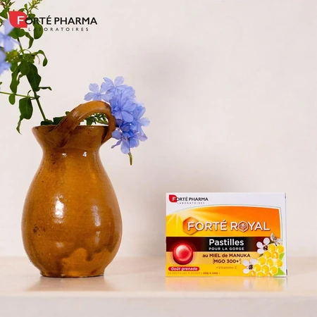Forté Pharma Forté Royal Throat Lutschtabletten mit Manuka-Honig-Granatapfel-Geschmack 24 Lutschtabletten