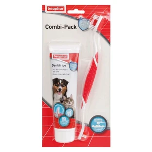 Beaphar Comb Pack: Pasta dentífrica + Cepillo de dientes para perros y gatos 100g