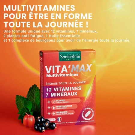 Santarome Vita'max Multivitamines A Partir de 12 Ans 30 Comprimés