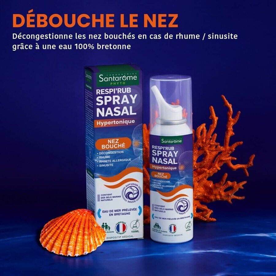 Santarome Respi'Rub Hypertonic Nasal Spray blocked nose 100ml