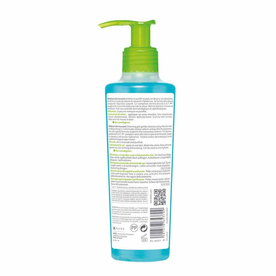 Bioderma Sebium Gel getergent and purifying combination and oily skin 200ml Bioderma Sebium Gel getergent and purifying combination and oily skin 200ml
