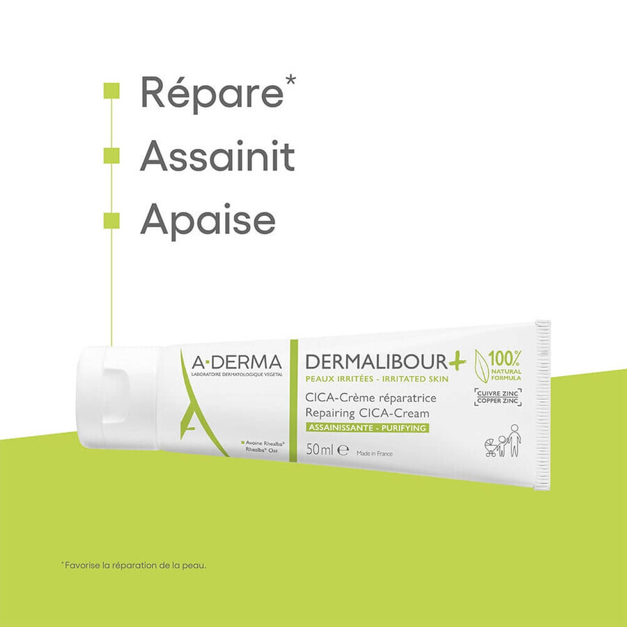 A-Derma Dermalibour+ CICA-Crema Reestructurante Purificante Piel Irritada 50ml A-Derma Dermalibour+ CICA-Crema Reestructurante Purificante Piel Irritada 50ml