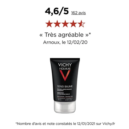 Vichy Men's Sensi Baume Bálsamo Aftershave Para Piel Sensible 75ml
