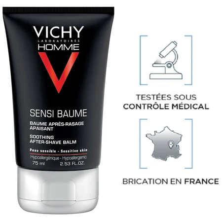 Vichy Men's Sensi Baume Bálsamo Aftershave Para Piel Sensible 75ml
