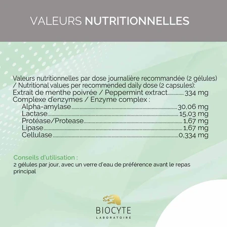 Biocyte Longevity 5 enzimas digestivas 60 cápsulas