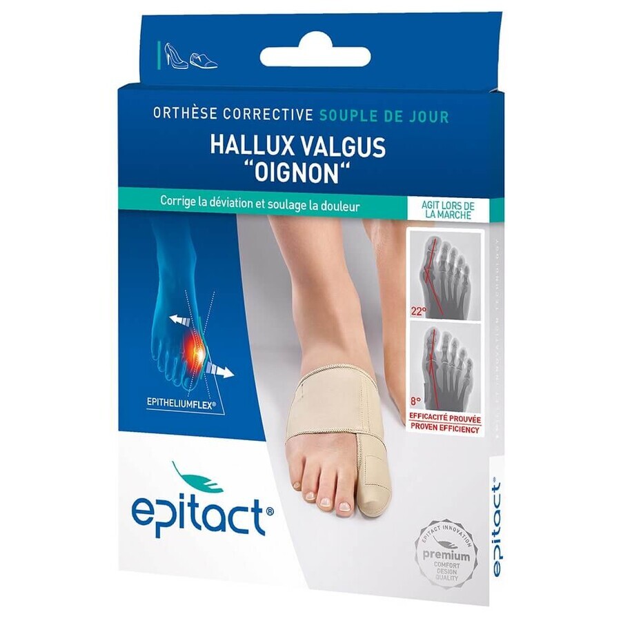 Epitact Ortesi correttiva flessibile diurna Hallux Valgus "Cipolla 1 Piedi - Adatto a destra/sinistra
