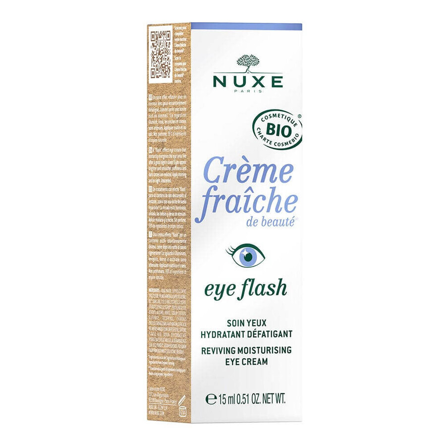 Nuxe Creme Fraîche De Beaute Eye Flash Soin Yeux Hydratant Défatigant Bio 15ml