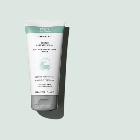 REN Clean Skincare Evercalm(TM) Leche limpiadora facial suave, calmante y protectora para pieles sensibles 150 ml