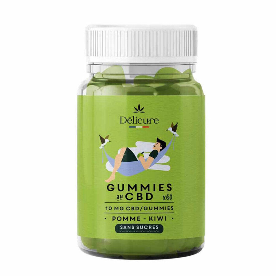 Delicure CBD 10 mg gusto mela e kiwi 60 gommine