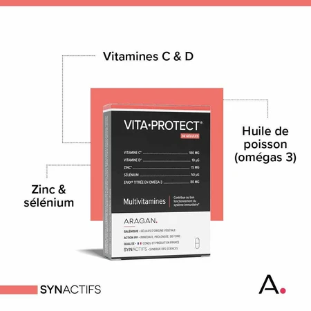 Aragan Synactifs Vitaprotect Multivitamines 30 gélules