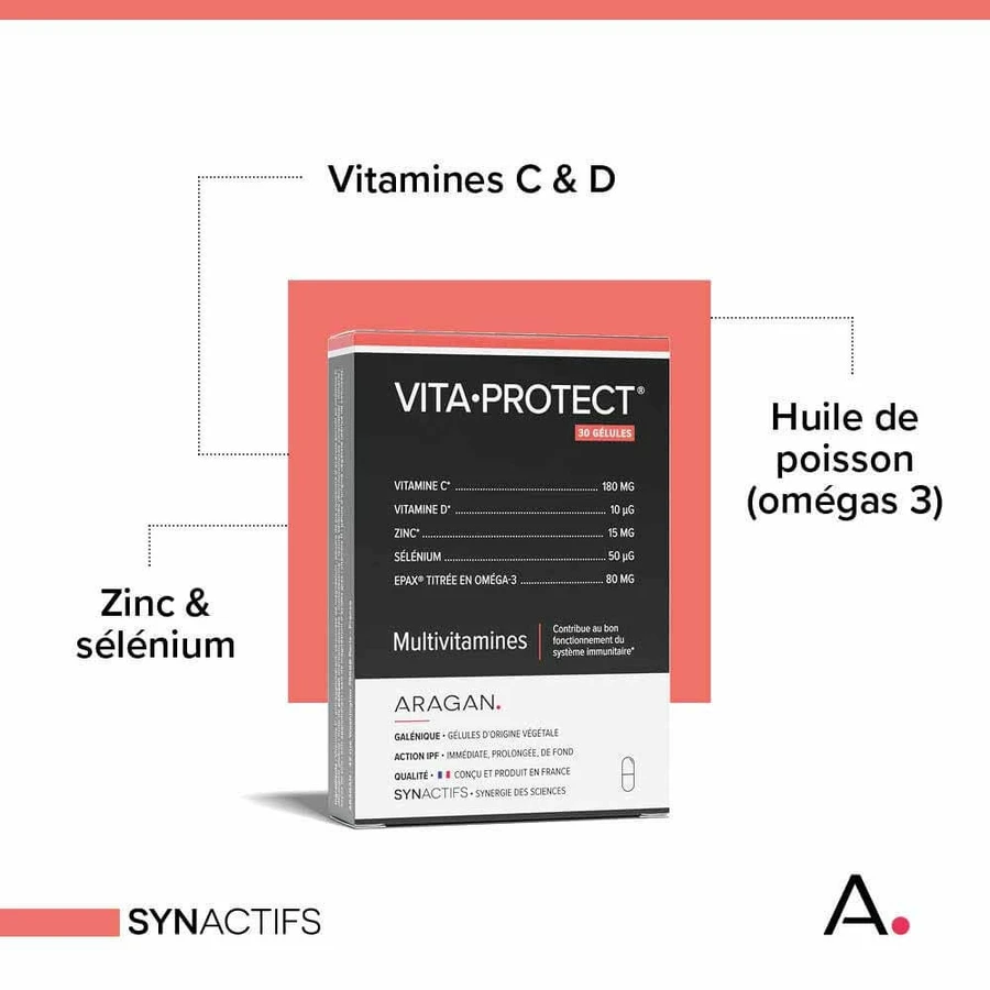 Aragan Synactifs Vitaprotect Multivitamines 30 gélules