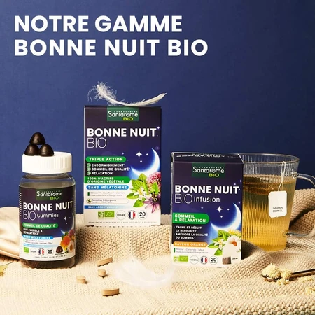 Santarome Bonne Nuit Infusion Sommeil et Relaxation Bio Saveur Orange 20 Sachets