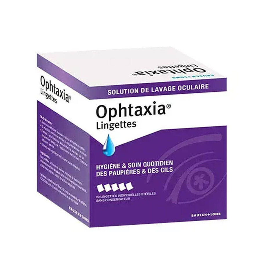 Bausch&Lomb Ophtaxia Wipes daily hygiene and care eyelids and eyelashes x20