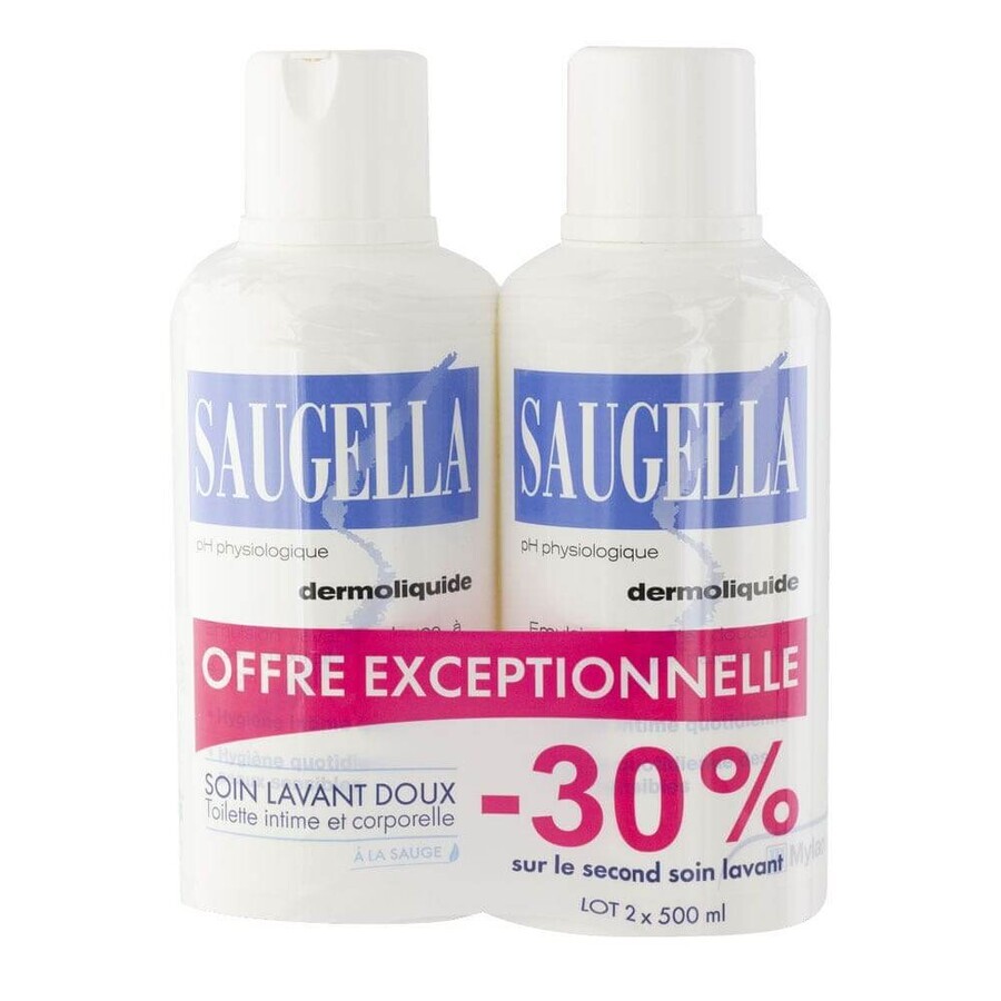 Cumpără Saugella Dermoliquid Intimate Hygiene Cleanser 2x500ml Saugella Dermoliquid Intimate Hygiene Cleanser 2x500ml