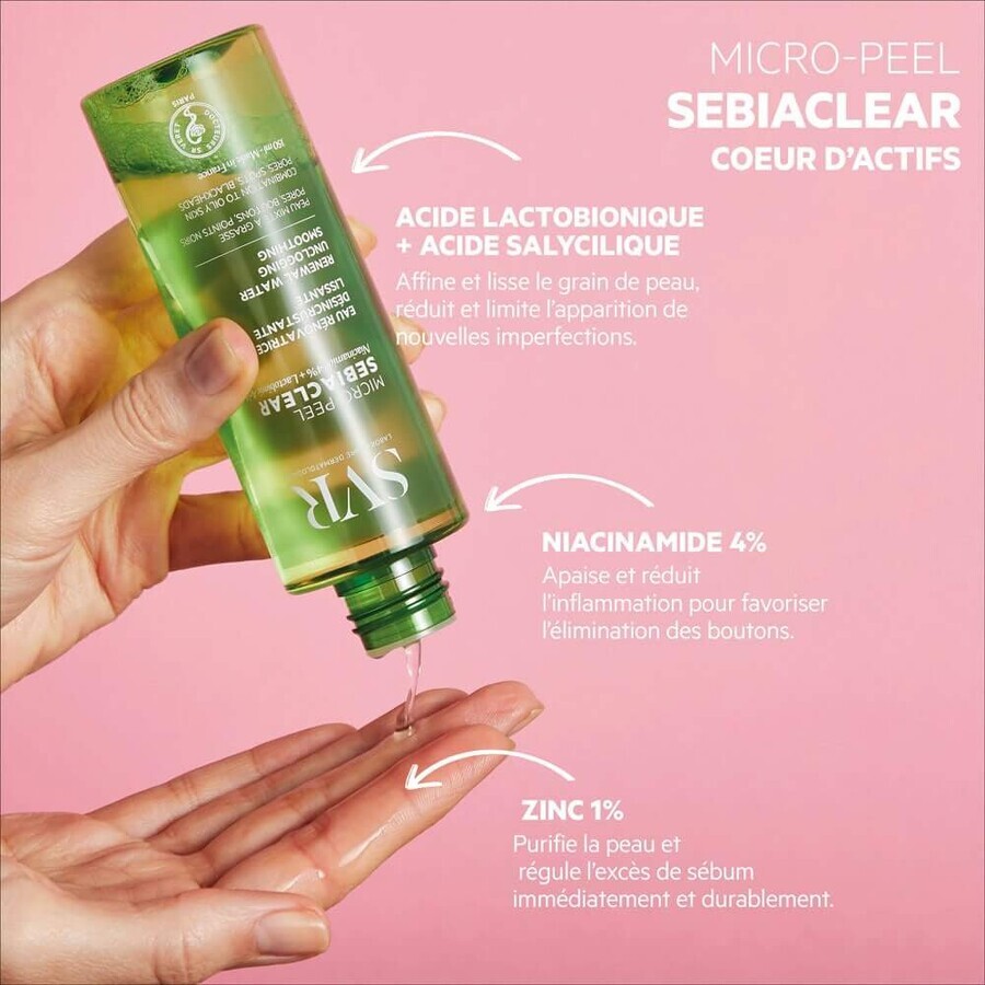 Svr Sebiaclear Micro-Peel Renewing Water Sensitive acne-prone skin 150ml