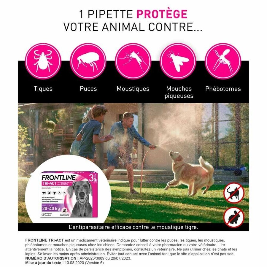Frontline Tri-act Spot-on Hund 20-40 kg 3 Pipetten à 4 ml