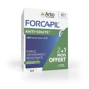 Arkopharma Forcapil Anticaduta 2 + 1 month free Cheveux et Ongles Dévitalisés 90 Tablets