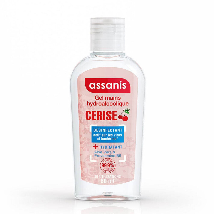 Assanis Pocket Gel hidroalcoolic de cireșe parfumate 80ml