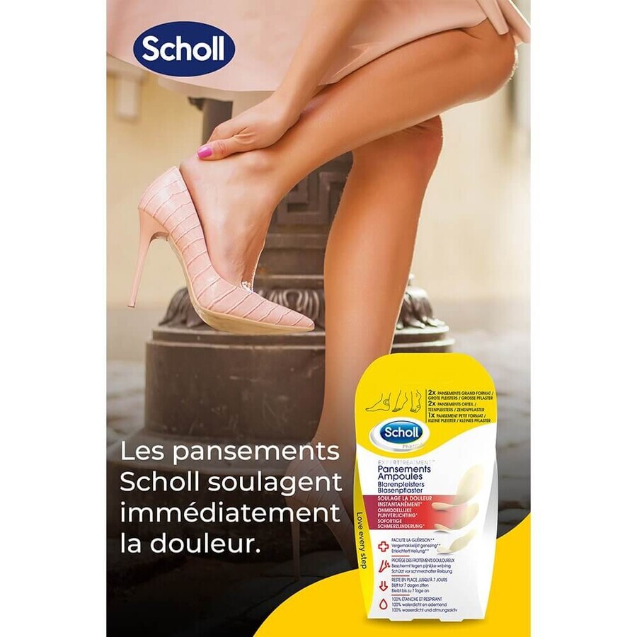 Scholl Pansements Ampoules Différentes Tailles Pour Talons et Orteils x5