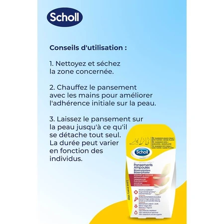 Scholl Apósitos para ampollas en diferentes tamaños Para talones y dedos x5