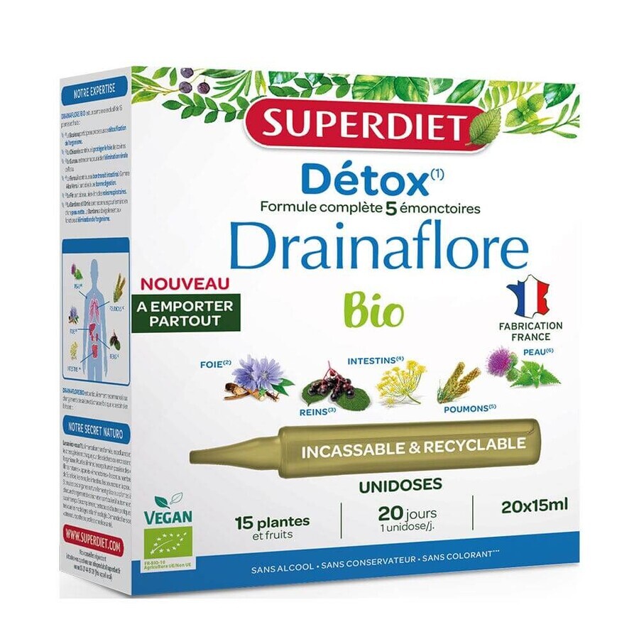 Acquista Superdiet Drainaflore Unidose Bio 300 ml Superdiet Drainaflore Unidose Bio 300 ml