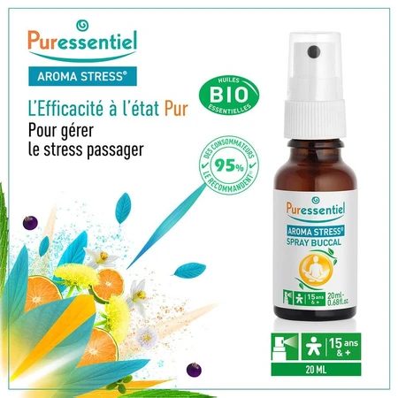 Puressentiel Aroma Stress Spray bucal Con aceites esenciales bio 20ml