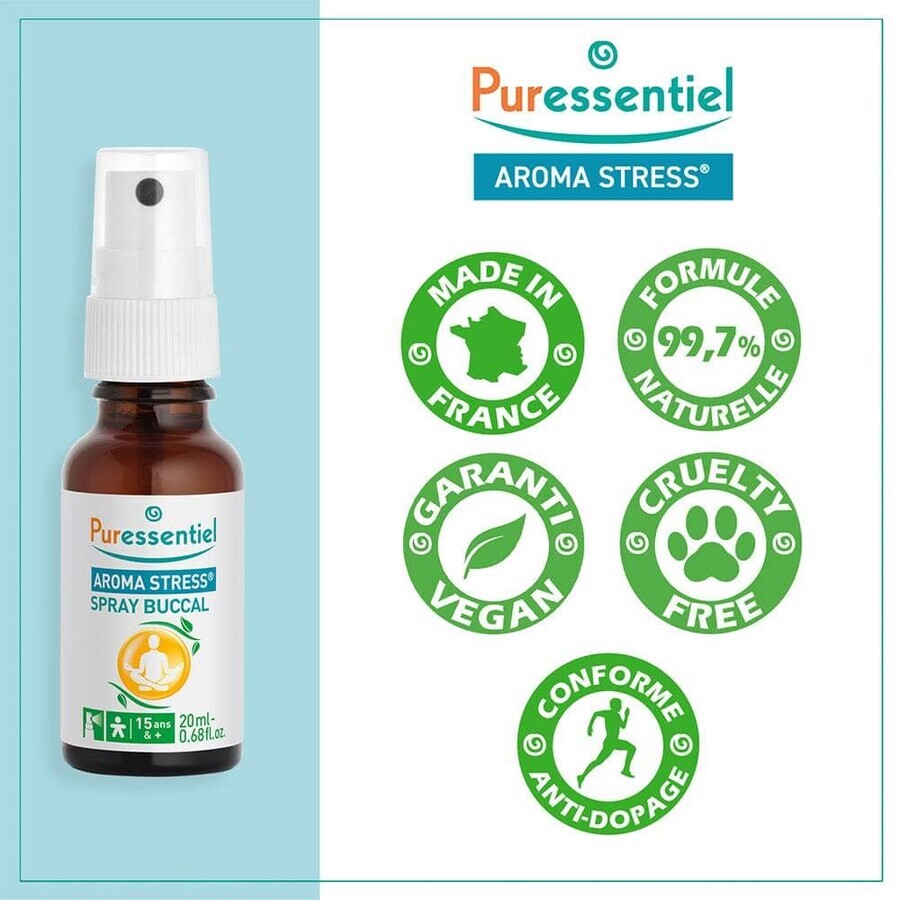 Puressentiel Aroma Stress Spray Buccal Aux Huiles Essentielles Bio 20ml Puressentiel Aroma Stress Spray Buccal Aux Huiles Essentielles Bio 20ml