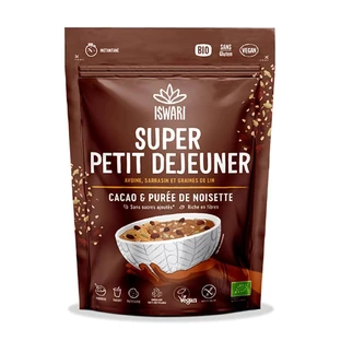 Iswari Super Breakfast Organic cocoa and hazelnut puree 360g