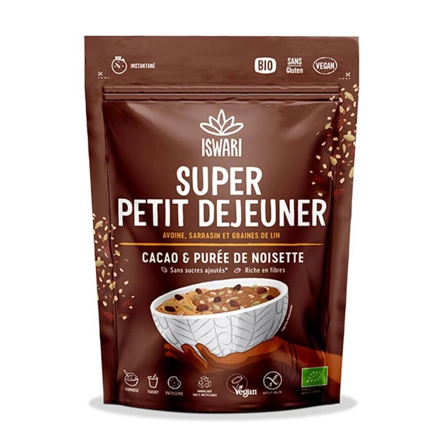 Iswari Super Breakfast Organic cocoa and hazelnut puree 360g
