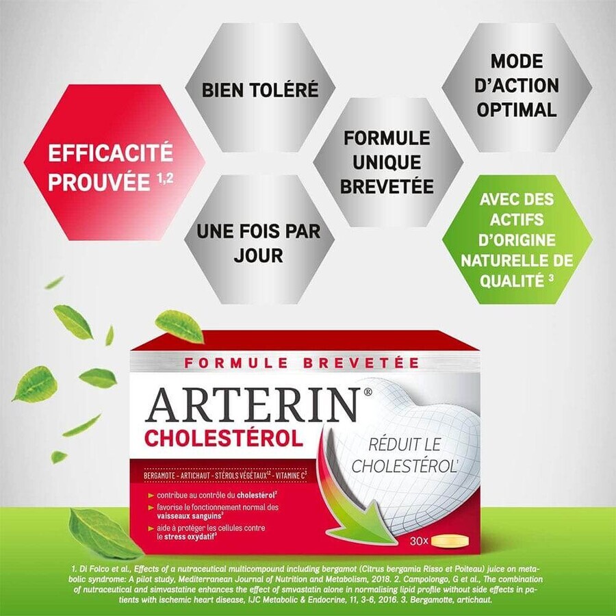 Omega Pharma Cholesterol Arterin Active Ingredients of Natural Origin 30 Tablets