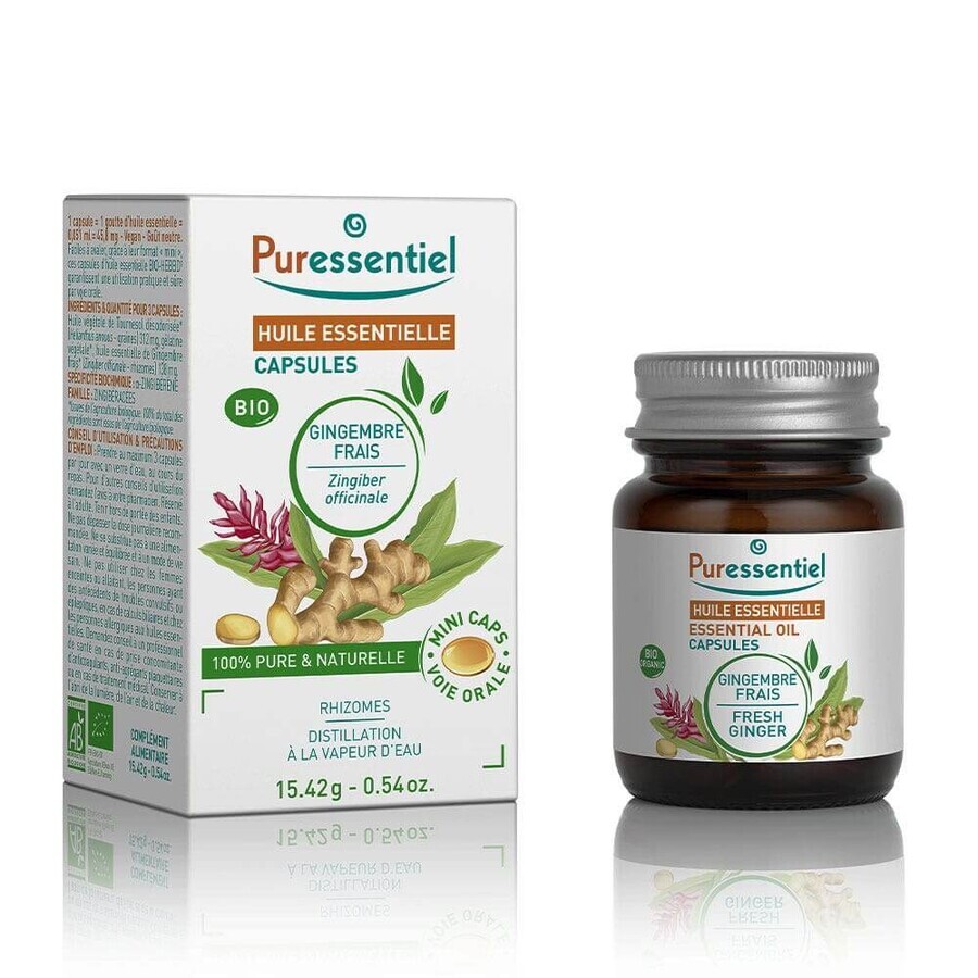 Puressentiel Essentiële Oliën Verse Gember Bio 60 Capsules
