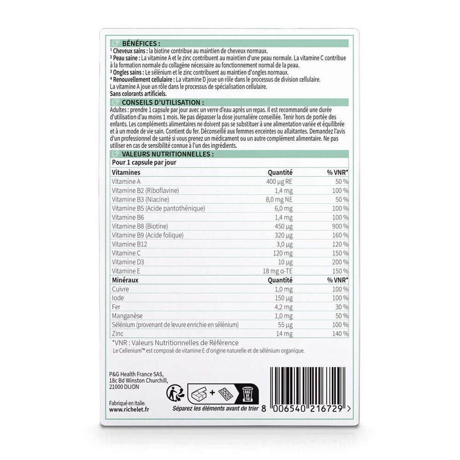 Richelet Hair, skin and nails 90 capsules