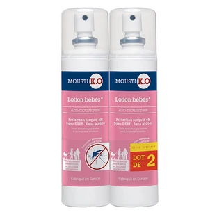 Mousti K.O Loción repelente de mosquitos A partir de 6 meses 2x100ml
