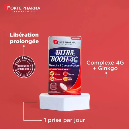 Forté Pharma Ultra Boost 4G Memoria y Concentración Ginseng Ginkgo 15 comprimidos