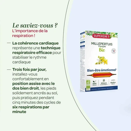 Superdiet Sint-Janskruid Biologisch Goed moreel 20 flacons Bien-Être Émotionnel 15 ml