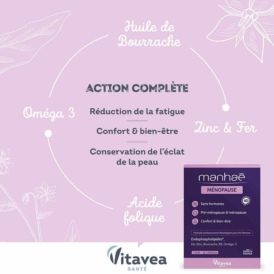 Manhaé Premenopausa e Menopausa Integratore Senza Ormoni 30 Capsule