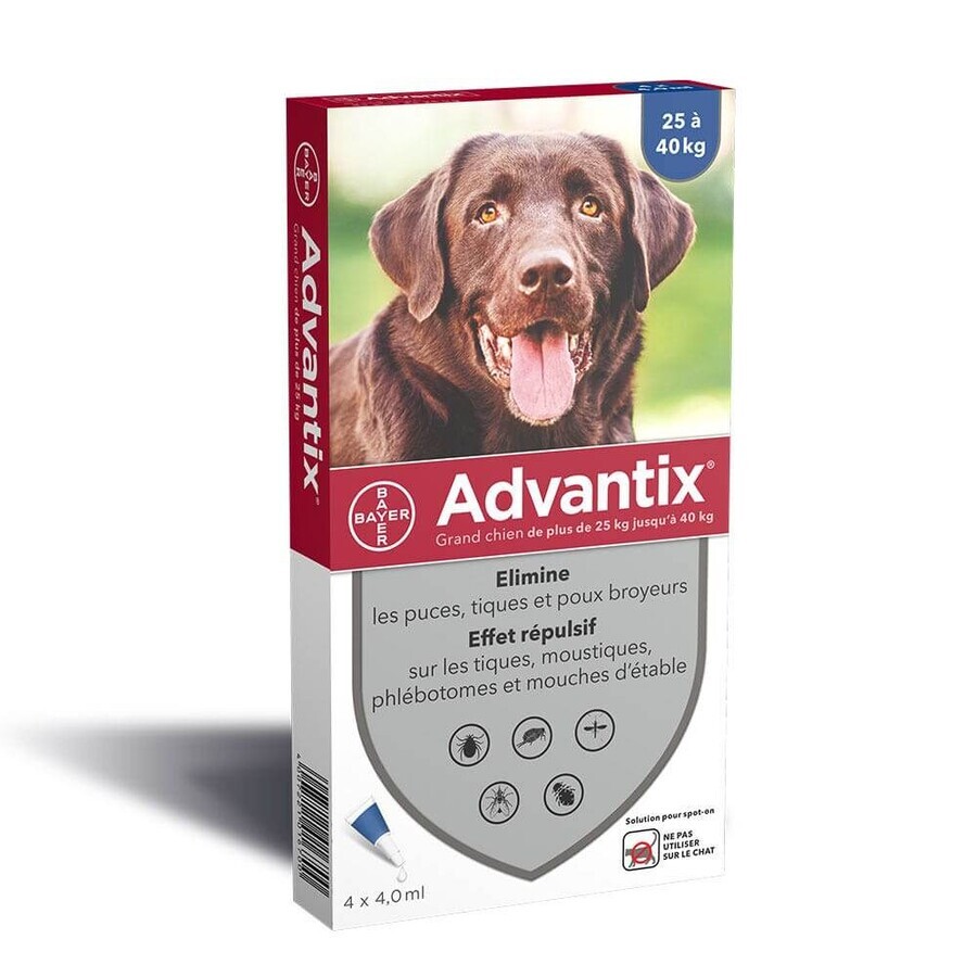 Advantix Pipette per cani grandi Da 25 a 40kg X4