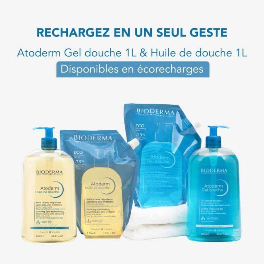 Bioderma Atoderm Gel Douche Eco-Recharge Tous Types de Peaux 1L Bioderma Atoderm Gel Douche Eco-Recharge Tous Types de Peaux 1L