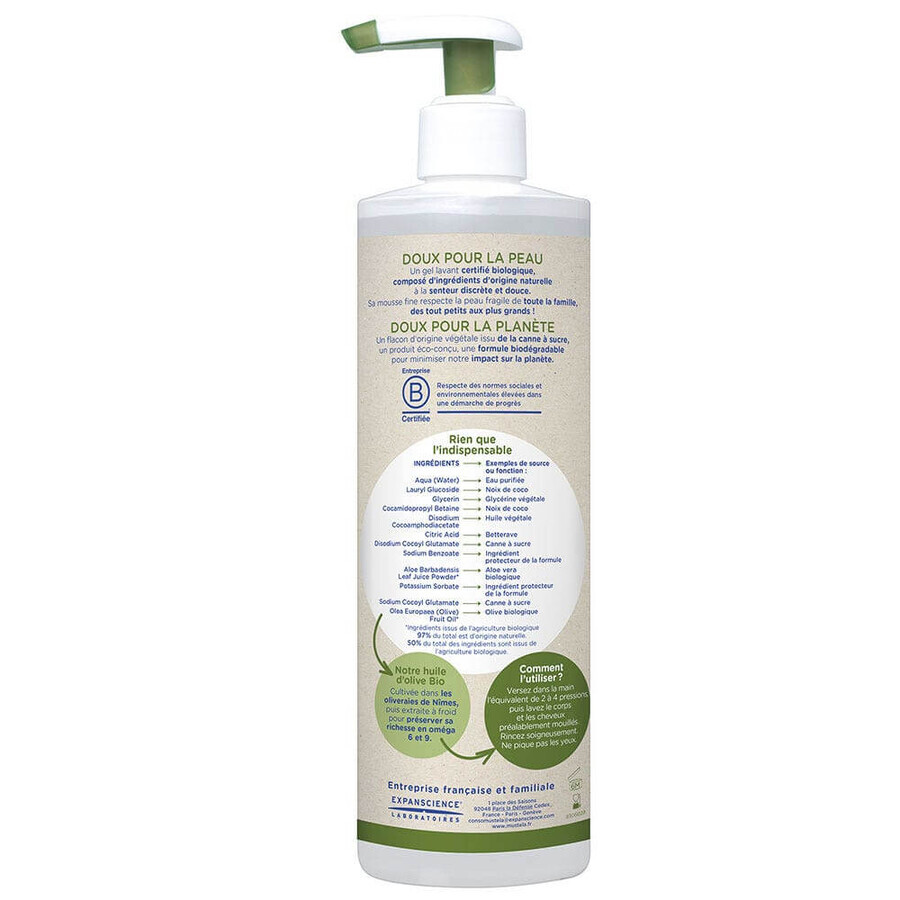 Mustela Gel lavante all'olio d'oliva Bio per tutta la famiglia 400 ml