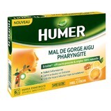 Humer Dolor de garganta agudo Faringitis Miel Limón 20 comprimidos