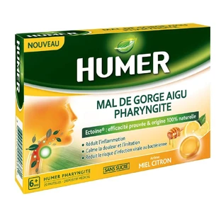 Humer Mal De Gorge Aigu Pharyngite Miel Citron 20 Pastilles