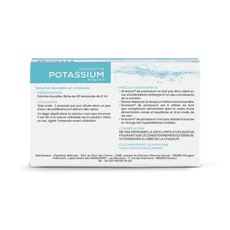 Granions Potassium 30 vials 60 ml