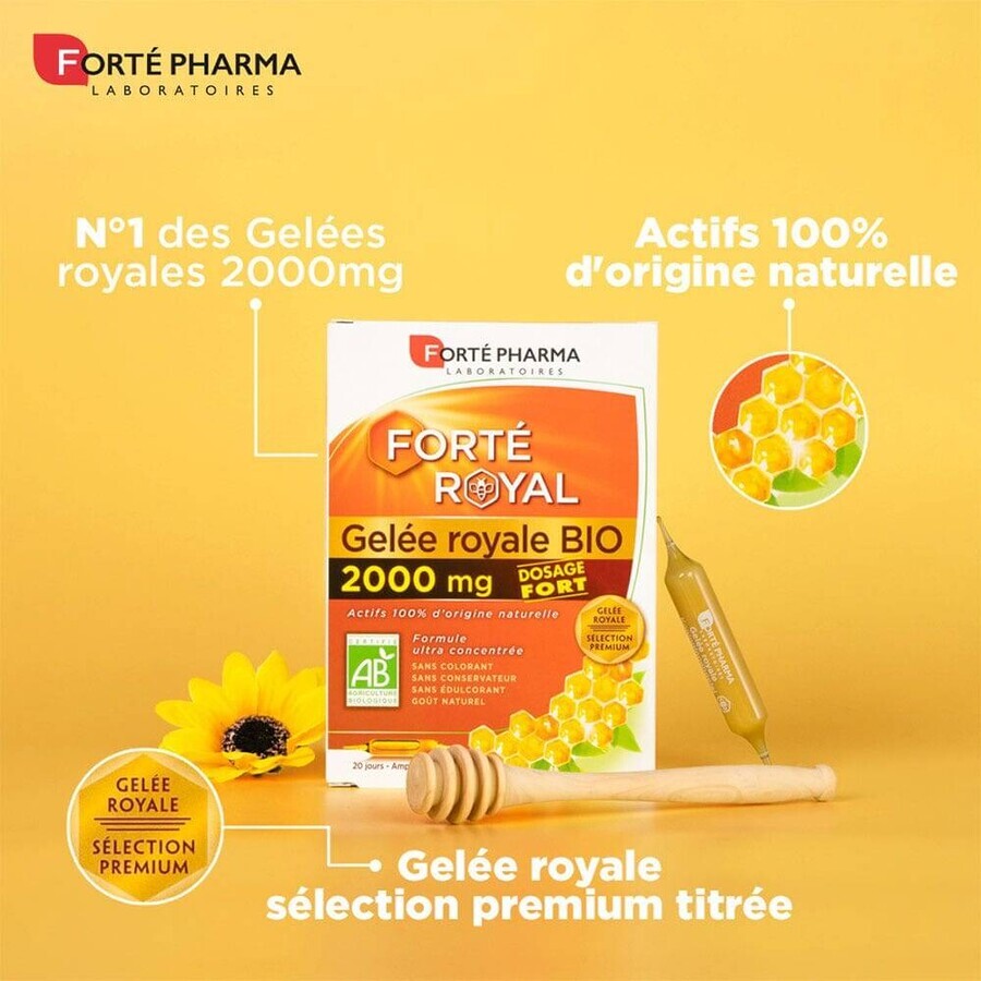 Forté Pharma Forté Royal Royal Organic Royal Jelly 2000mg 20 ampoules