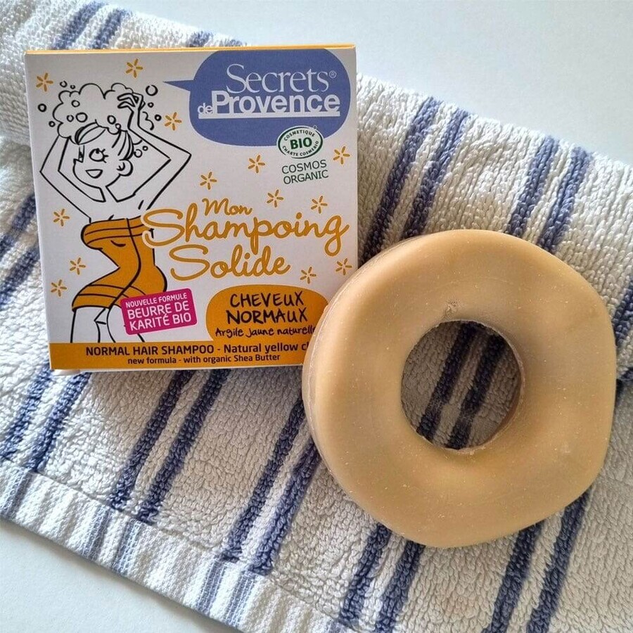 Secrets de Provence Natural Yellow Clay Solid Shampoo for Normal Hair 85g