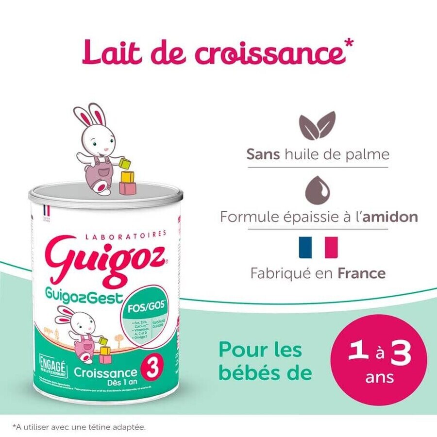 Guigoz Guigozgest Crecimiento 3 Leche en Polvo A partir de 1 año 800g Guigoz Guigozgest Crecimiento 3 Leche en Polvo A partir de 1 año 800g