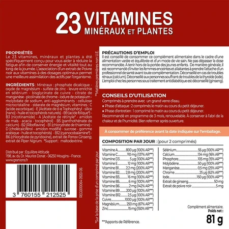 Granions 23 Vitaminen, mineralen en planten 90 tabletten